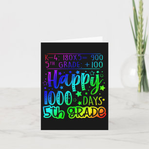 1000 Days Smarter Fifth Grade Teacher 100th Day Of Card