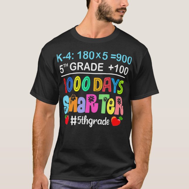 1000 Days Smarter Happy 1000th Day Of School Teach T-Shirt (Front)