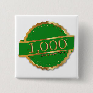 1000 FINDS ACHIEVEMENT Souvenir GEOCACHING 15 Cm Square Badge