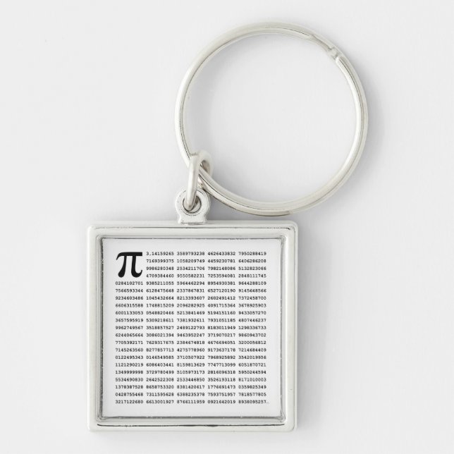 1000 First Digits Pi Number | Mathematical symbol Key Ring (Front)