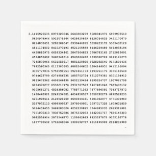 1000 First Digits Pi Number Mathematical symbol Napkin