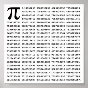 1000 First Digits Pi Number Mathematical symbol Poster