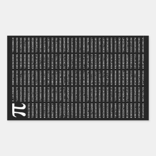 1000 First Digits Pi Number   Mathematical symbol Rectangular Sticker