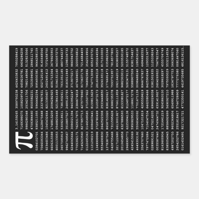 1000 First Digits Pi Number | Mathematical symbol Rectangular Sticker (Front)