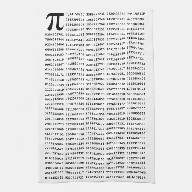 1000 First Digits Pi Number | Mathematical symbol Tea Towel (Vertical)