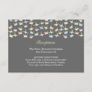 1000 Hanging Origami Paper Cranes Wedding (Grey) Enclosure Card