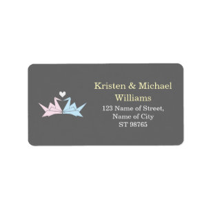 1000 Hanging Origami Paper Cranes Wedding (Grey) Label