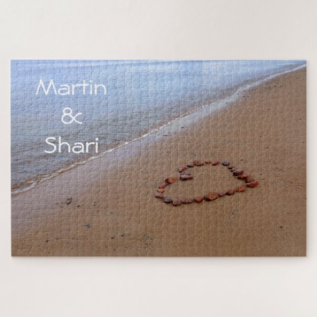 1000 piece Red Rocks Heart on the Sandy Beach Jigsaw Puzzle (Horizontal)