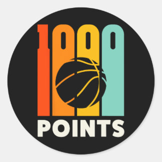 1000 Points Bysketbyll Scorer High School Bysketby Classic Round Sticker