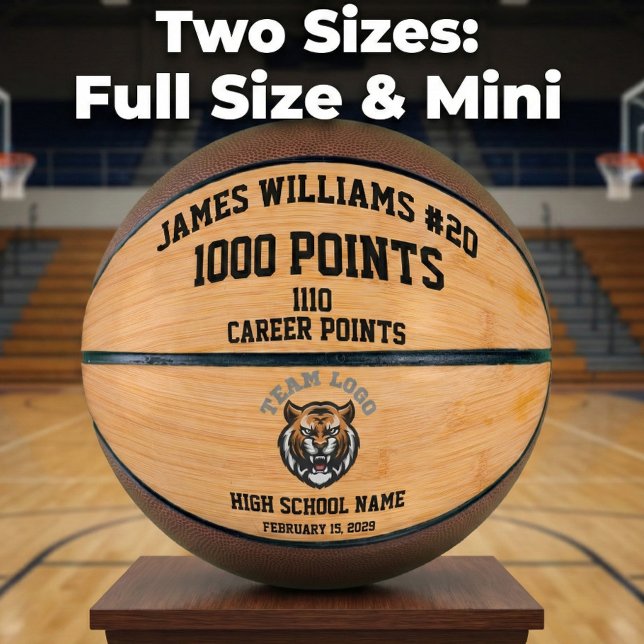 1000 Points Custom Name, Team Logo & Jersey Number Basketball (Creator Uploaded)