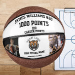 1000 Points Milestone With Custom Photos Mini Basketball<br><div class="desc">This customised commemorative basketball is the perfect gift for any basketball player or fan. The ball is printed with "1000 points" alongside a personalised name and jersey number logo, making it a unique and special keepsake that celebrates an unforgettable achievement. Whether you are celebrating your own milestone or honouring an...</div>