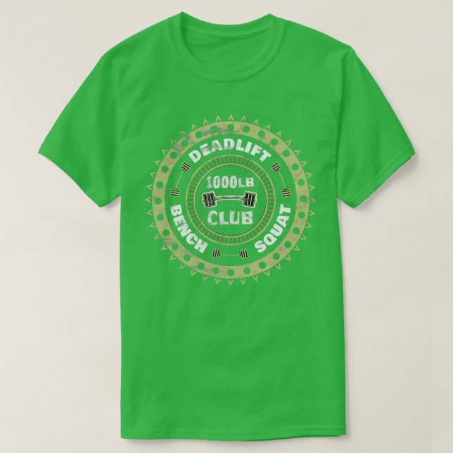 1000 Pound Club Workout Gym Distressed  T-Shirt (Design Front)