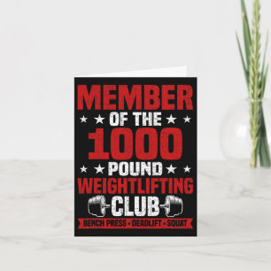 1000 Pound Weightlifting Club Bodybuilding Workout Card