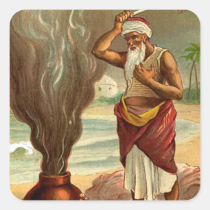 1001 Arabian Nights: The History of the Fisherman Square Sticker