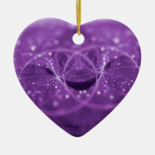1001 Hearts Ceramic Tree Decoration (Front)
