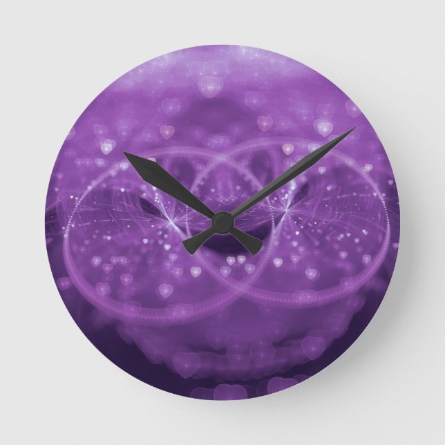 1001 Hearts Round Clock (Front)