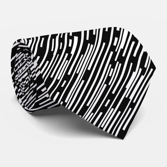 100216 - Black and White (Diagonal) Tie (Rolled)