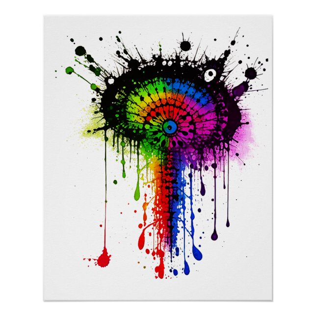 1005 Groovy Rainbow Inkblot Poster (Front)