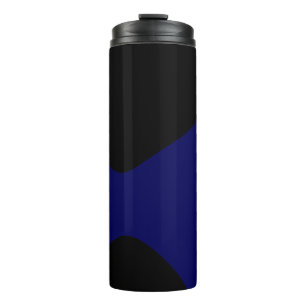 1007 Black And Blue Abstract Art Thermal Tumbler