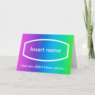 100,000,000 seconds card (personalised front)