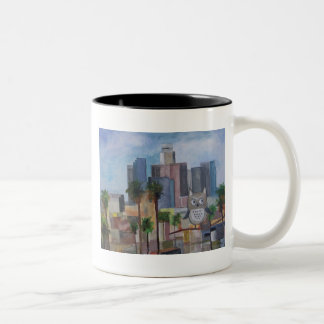 100_4966-1 Owl in LA Two-Tone Coffee Mug