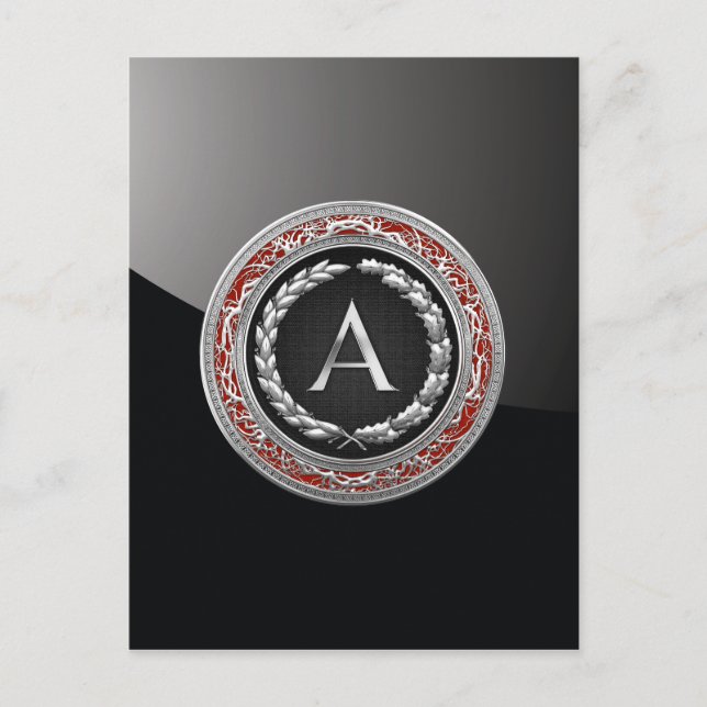 [100] “A” Silver Vintage Monogram Postcard (Front)