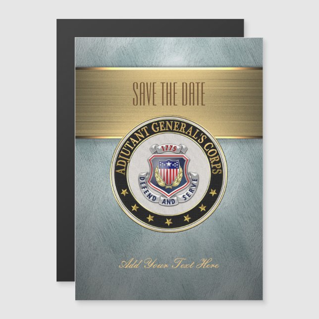 [100] AG Corps Regimental Insignia [3D] Magnetic Invitation (Front/Back)