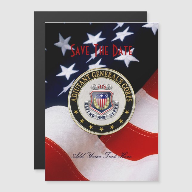 [100] AG Corps Regimental Insignia [3D] Magnetic Invitation (Front/Back)