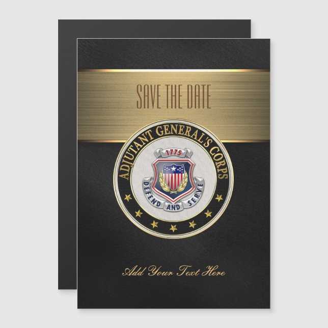 [100] AG Corps Regimental Insignia [3D] Magnetic Invitation (Front/Back)