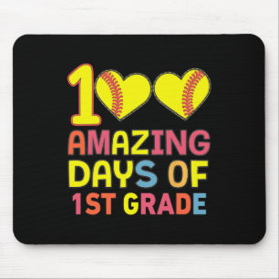 100 Amazing Days Of 1st Grade Softbyll Player Stud Mouse Pad