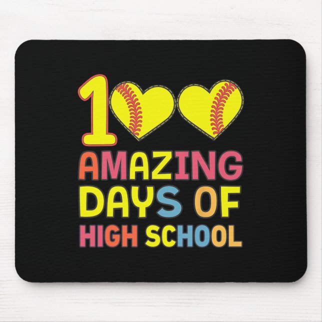 100 Amazing Days Of High School Softll Player Stud Mouse Pad (Front)