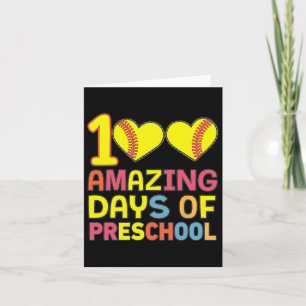 100 Amazing Days Of Preschool Softll Player Studen Card