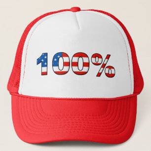 100% American Ball Cap Trucker Cap Hat