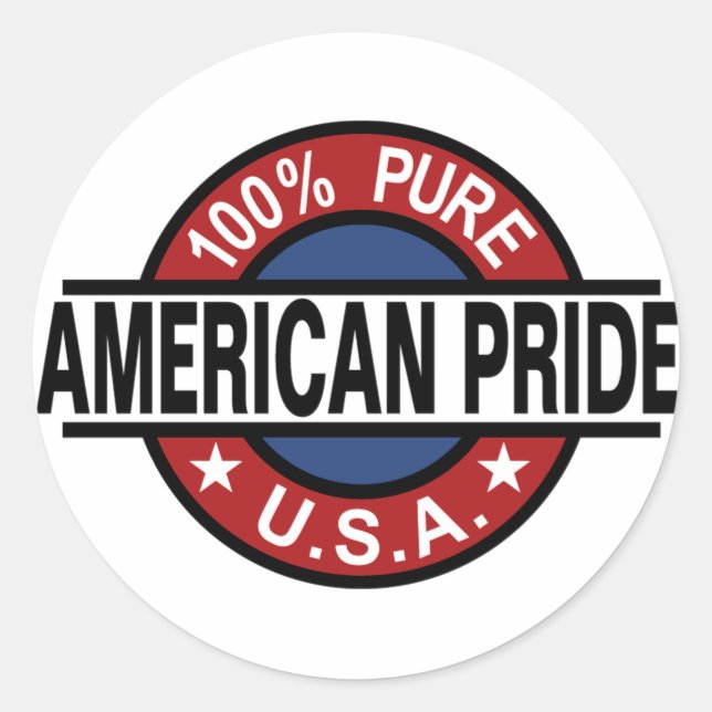 100% American pride stickers (Front)