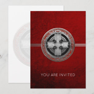 [100] Ancient Celtic Sacred Silver Knot Cross Invitation