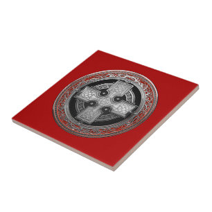 [100] Ancient Celtic Sacred Silver Knot Cross Tile