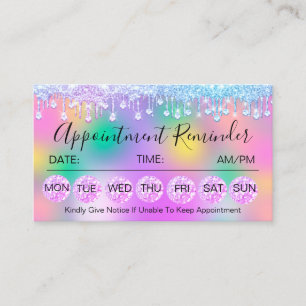 100 Appointment Reminder Drip Pink Holograph1 Business Card