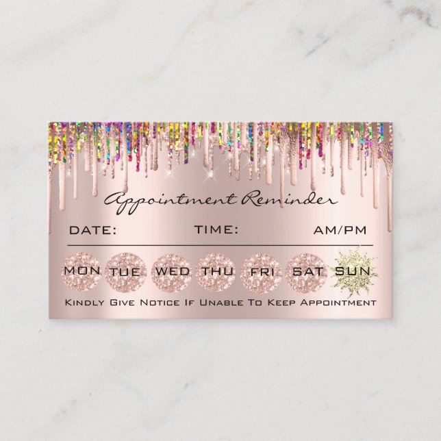 100 Appointment Reminder Social Media Holograph Business Card (Front)