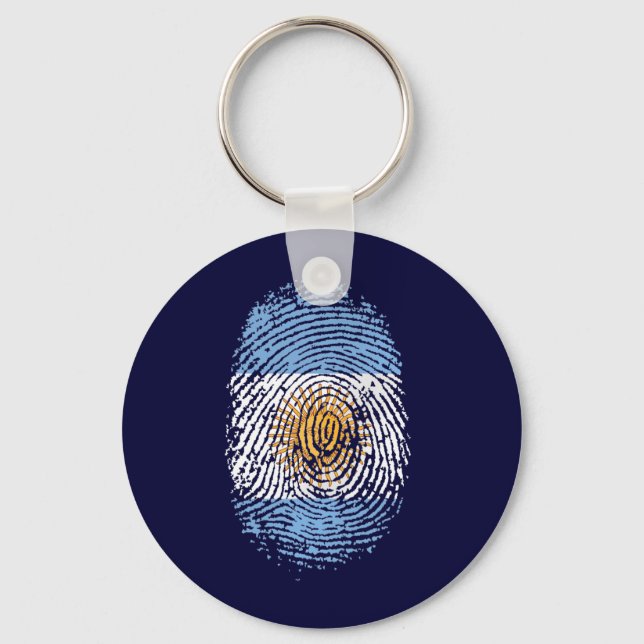 100% Argentinian DNA fingerprint Argentina flag gi Key Ring (Front)