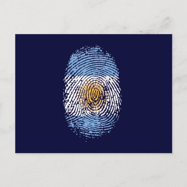 100% Argentinian DNA fingerprint Argentina flag gi Postcard (Front)