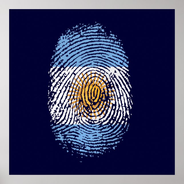 100% Argentinian DNA fingerprint Argentina flag gi Poster (Front)