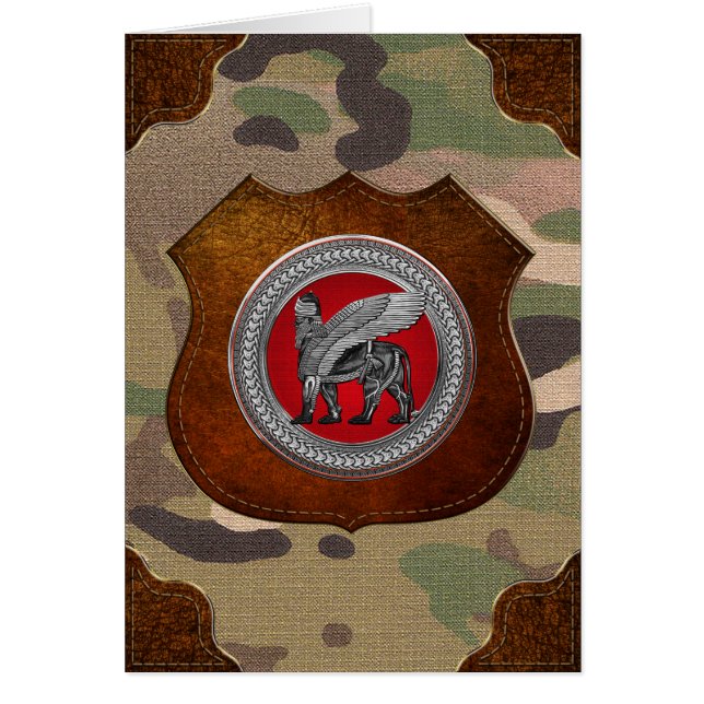 [100] Assyrian Winged Lion: Gold & Black Lamassu (Front)