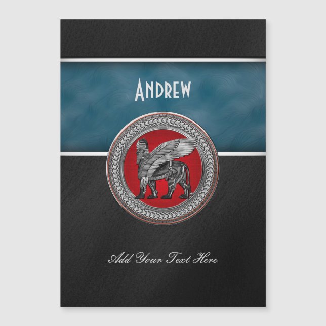 [100] Assyrian Winged Lion: Gold & Black Lamassu (Front)