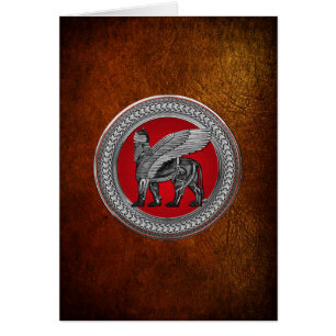 [100] Assyrian Winged Lion: Gold & Black Lamassu
