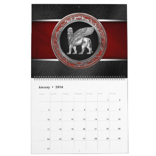 [100] Assyrian Winged Lion - Silver Lamassu Calendar
