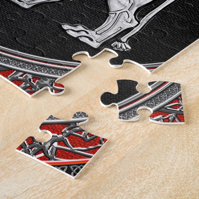 [100] Assyrian Winged Lion - Silver Lamassu Jigsaw Puzzle (Side)