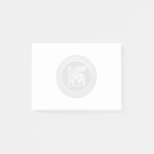 [100] Assyrian Winged Lion - Silver Lamassu Post-it Notes (Front)