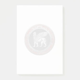 [100] Assyrian Winged Lion - Silver Lamassu Post-it Notes