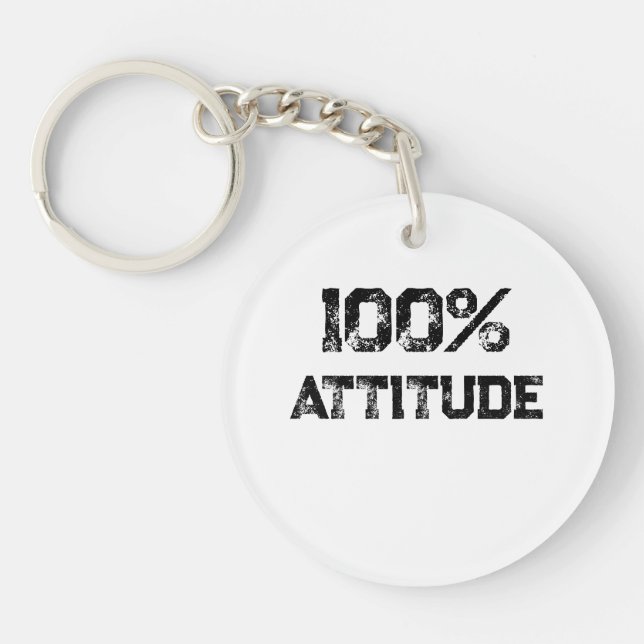 100% ATTITUDE – Customisable Office Gift for Confi Key Ring (Front)