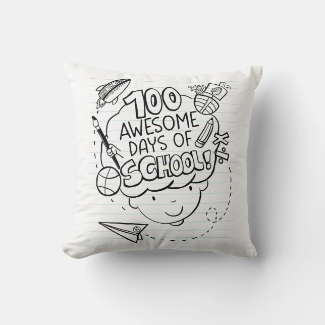 100 Awesome Days Of School Cushion (Front)